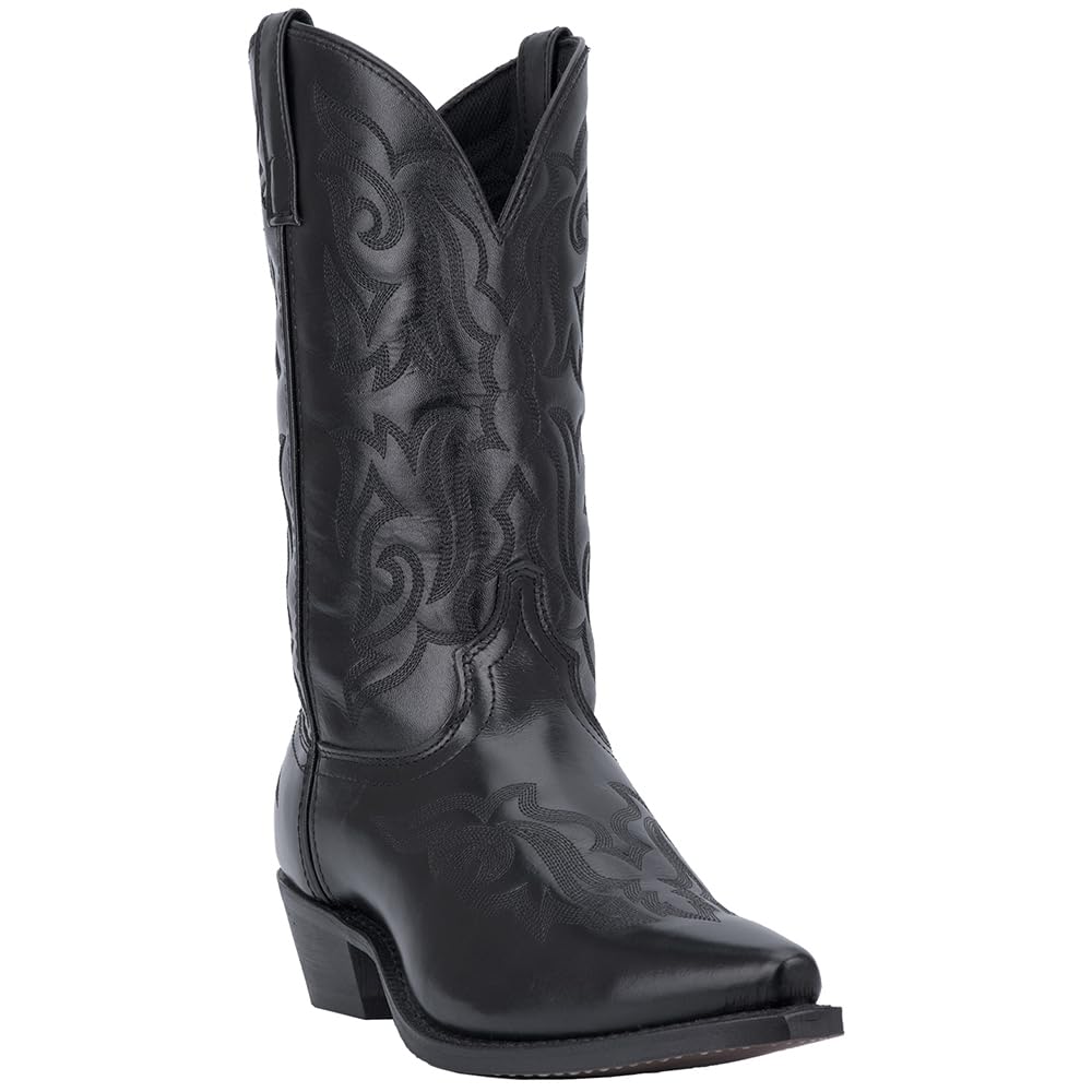 Black Mid Calf Pull On Boots X293