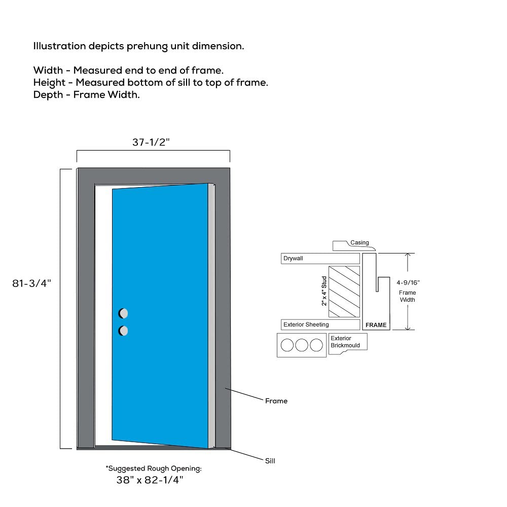 Steel Primed Right-Hand Inswing Full Lite 36" x 80" Front Door Z3283