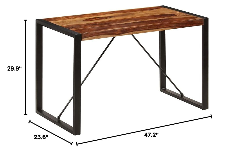 Square Solid Sheesham Wood Dining Table U664226