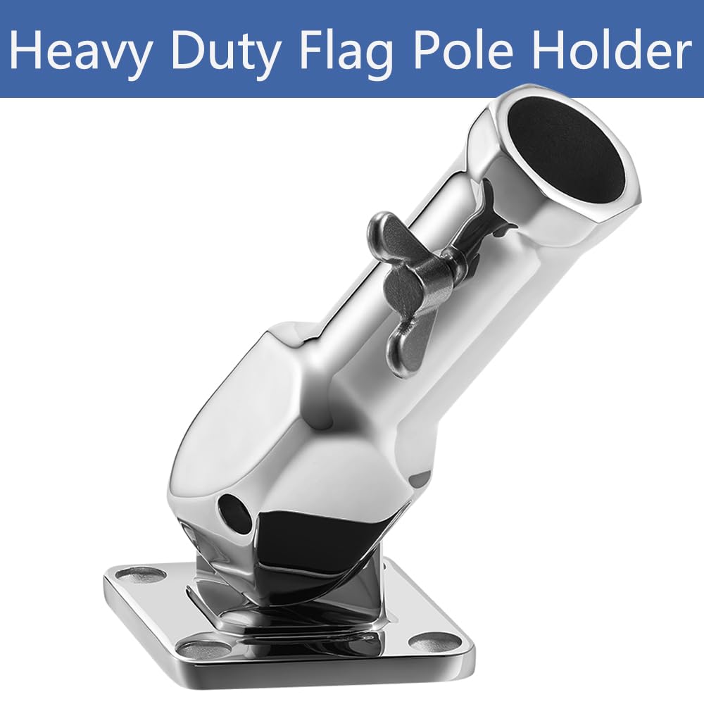 Heavy Duty 304 Stainless Steel Adjustable Flag Pole Holder O754375