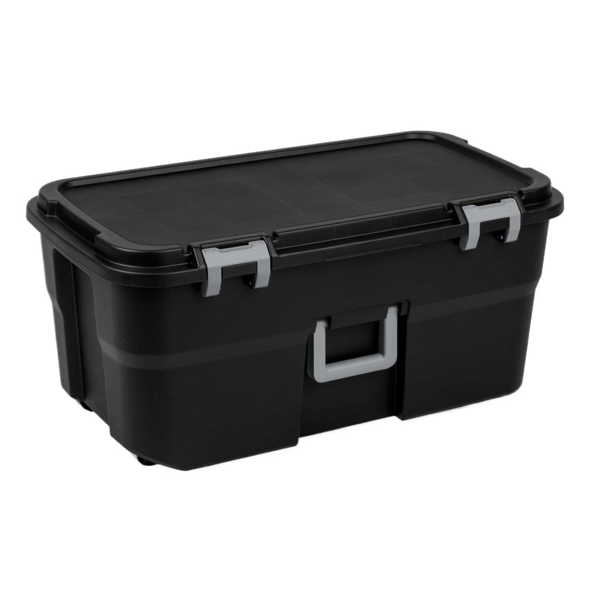 22 Gallon Black Wheeled Plastic Storage Trunk C189