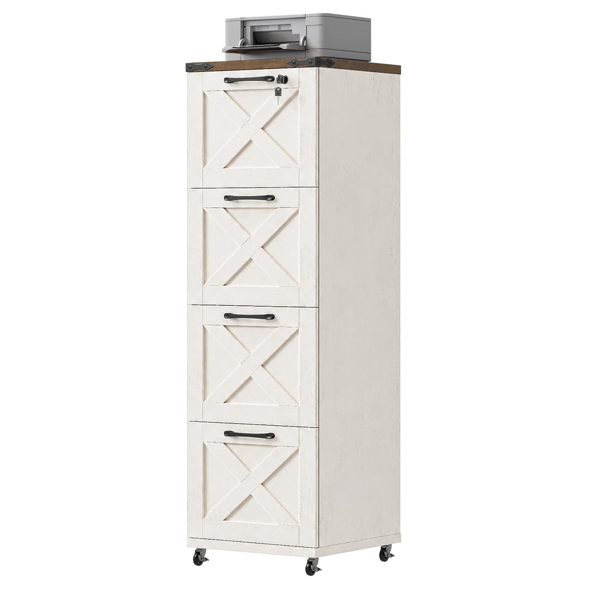 White 4 Drawer Filing Cabinet X4293