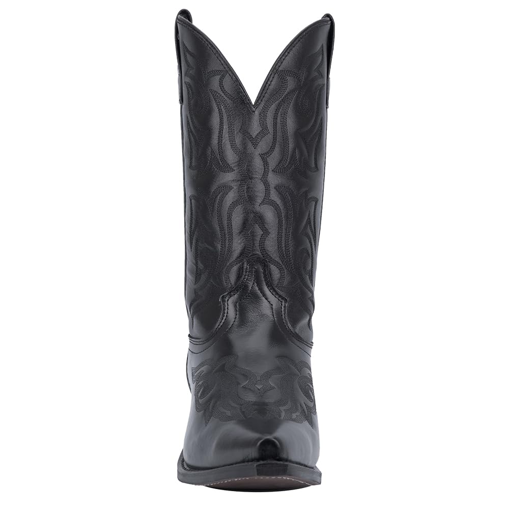 Black Mid Calf Pull On Boots X293