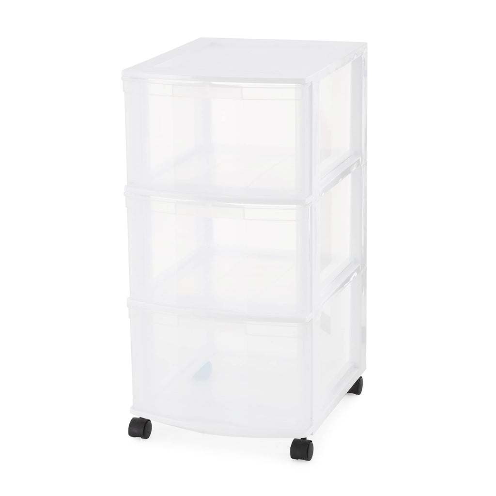 3 Drawer Plastic Rolling Organizer Cart J775379