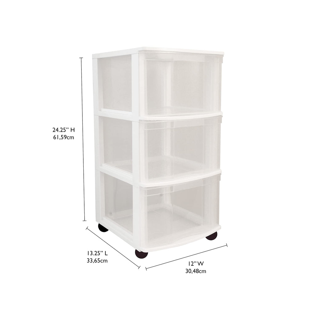 3 Drawer Plastic Rolling Organizer Cart J775379
