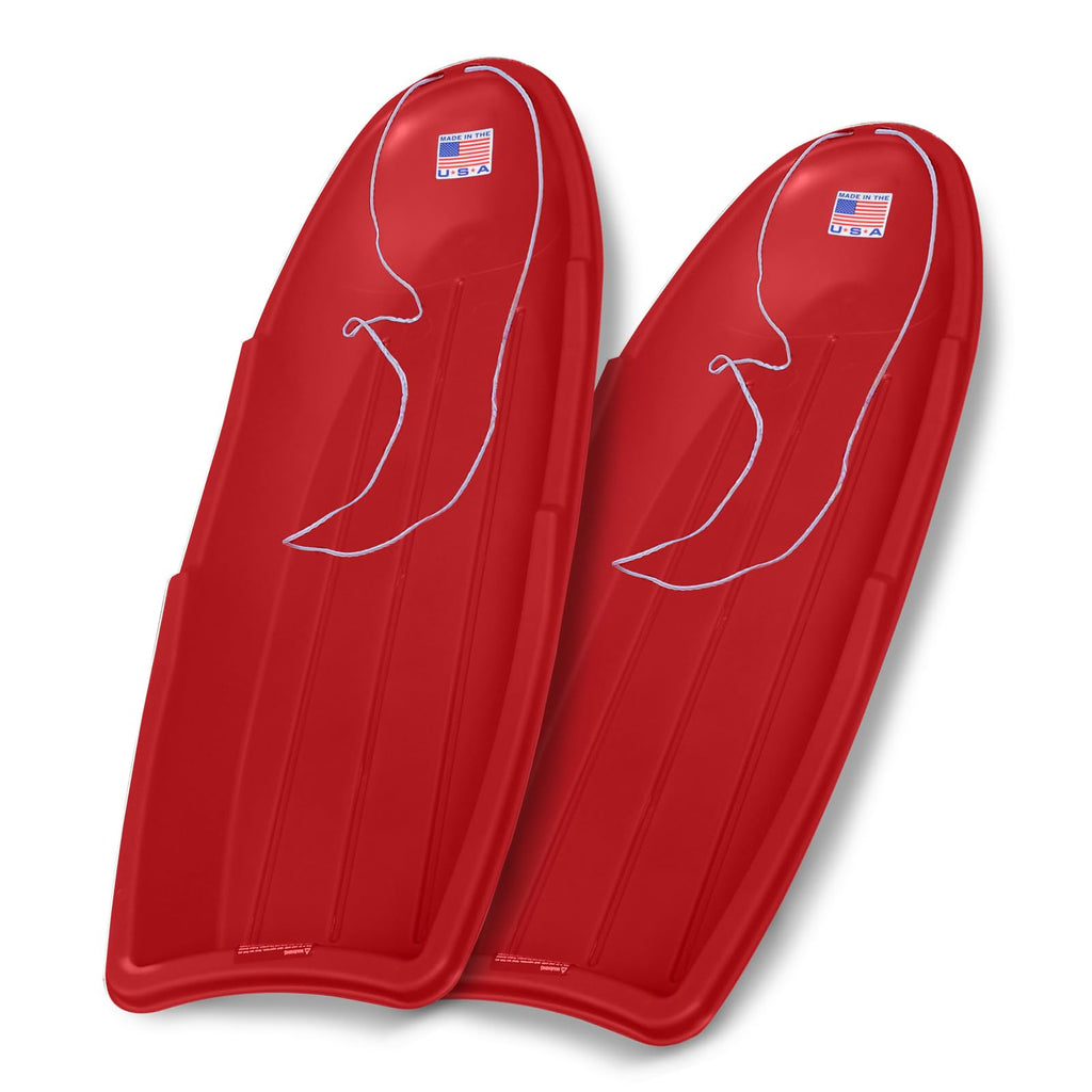 Red 48 Inch Plastic Toboggan Snow Sled O986
