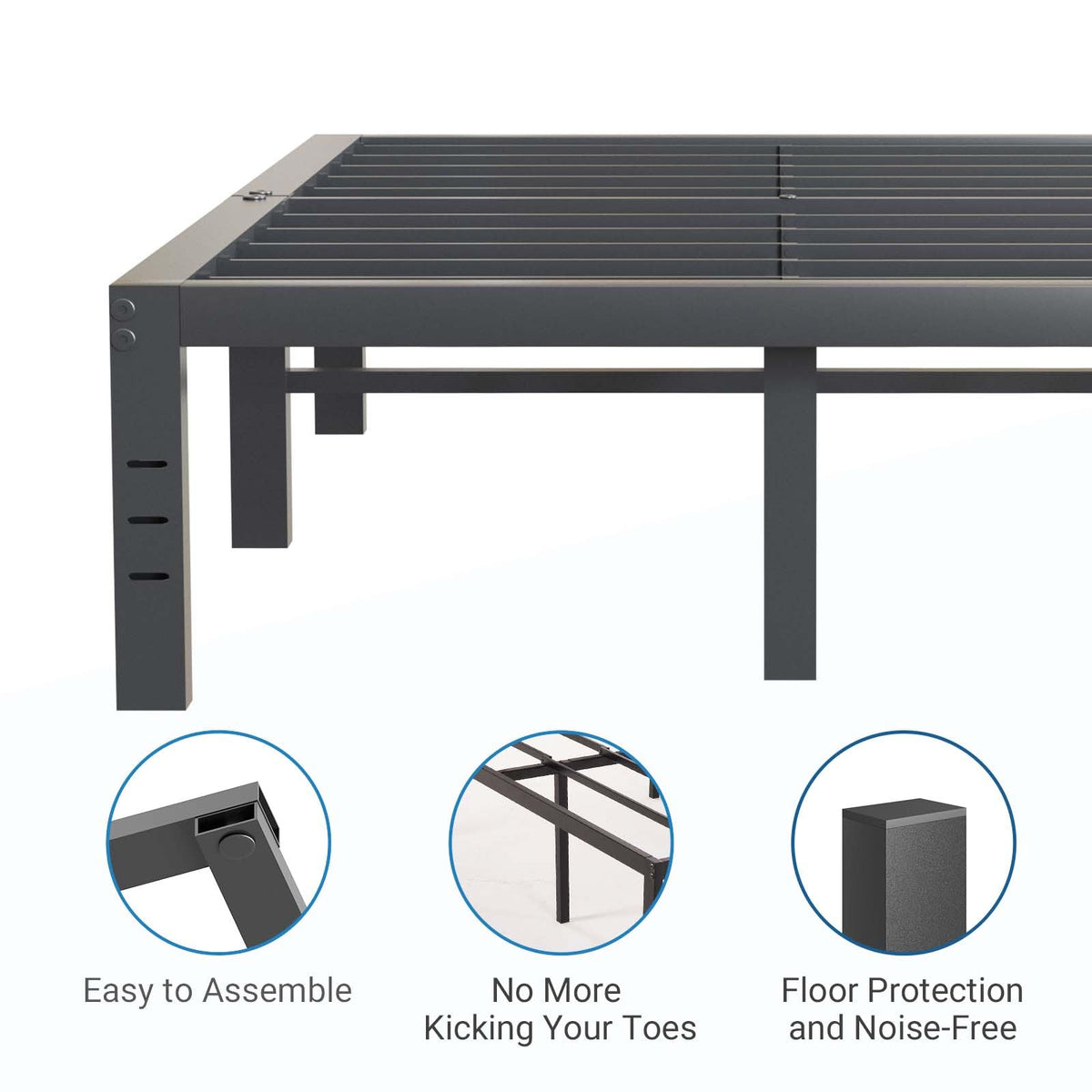 Queen Size 18 Inch Metal Platform Bed Frame Q1764