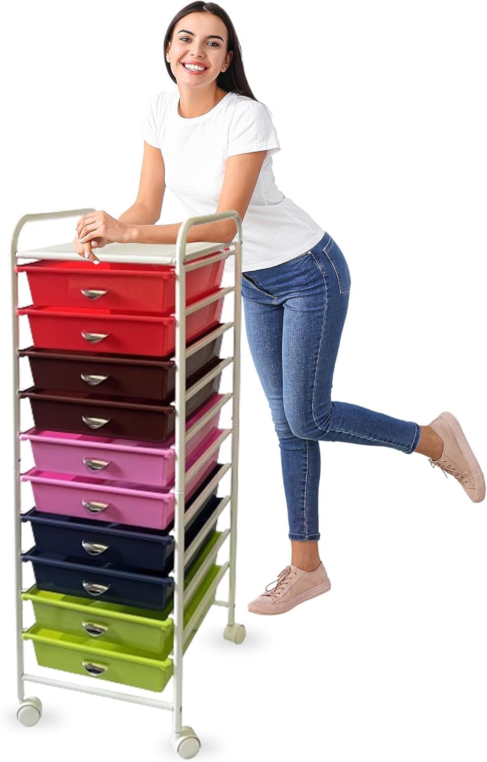 10 Drawer Rolling Storage Organizer D819