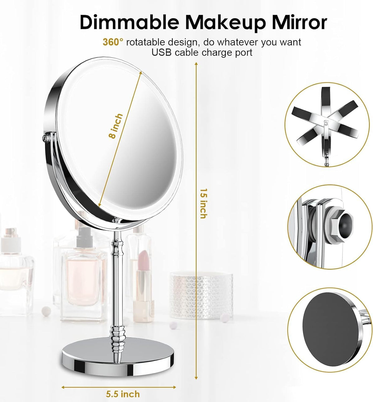 Makeup Mirror with 3 Lights O19355