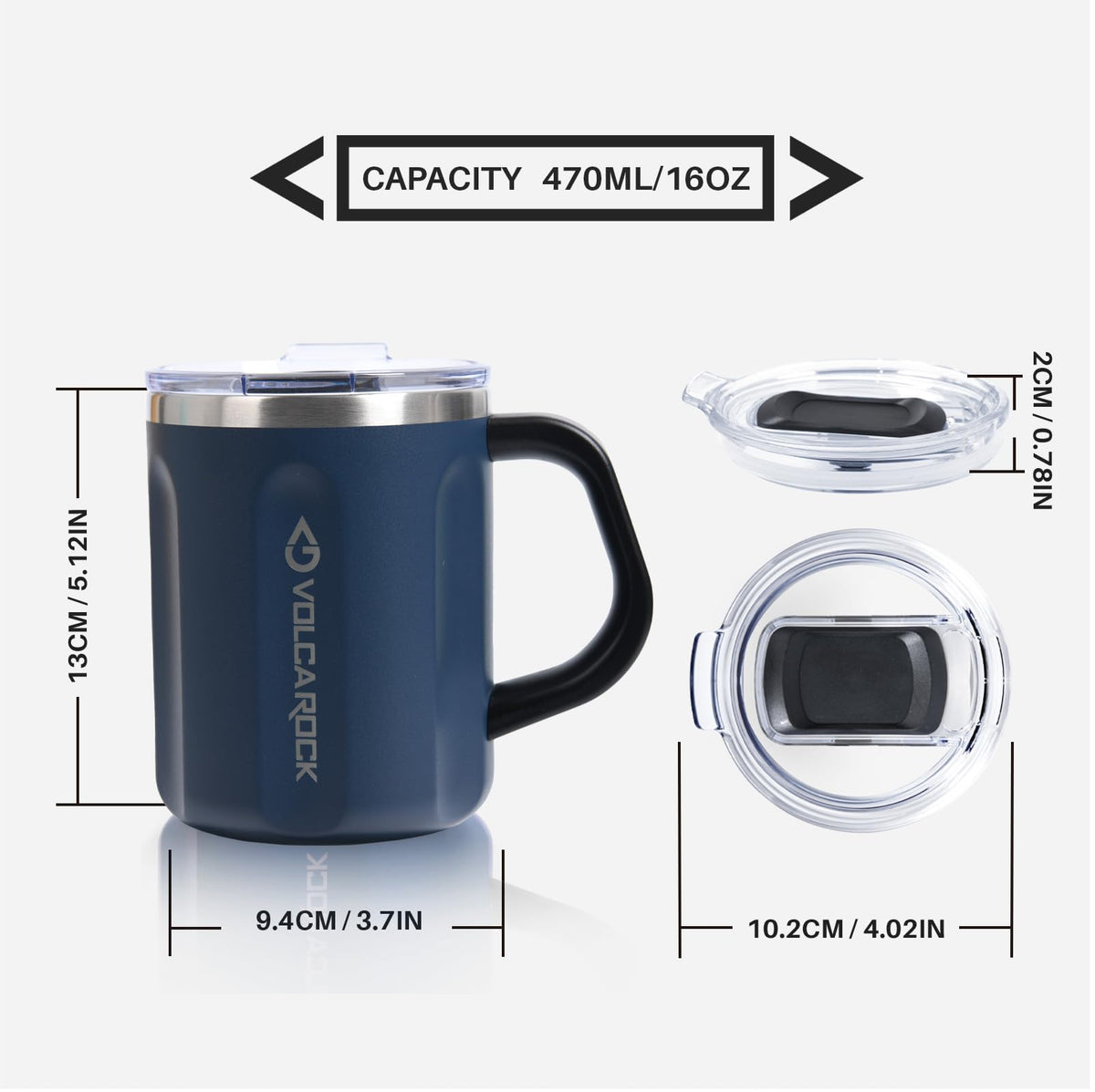 16 oz Stainless Steel Insulated Travel Mug Tumbler H846407