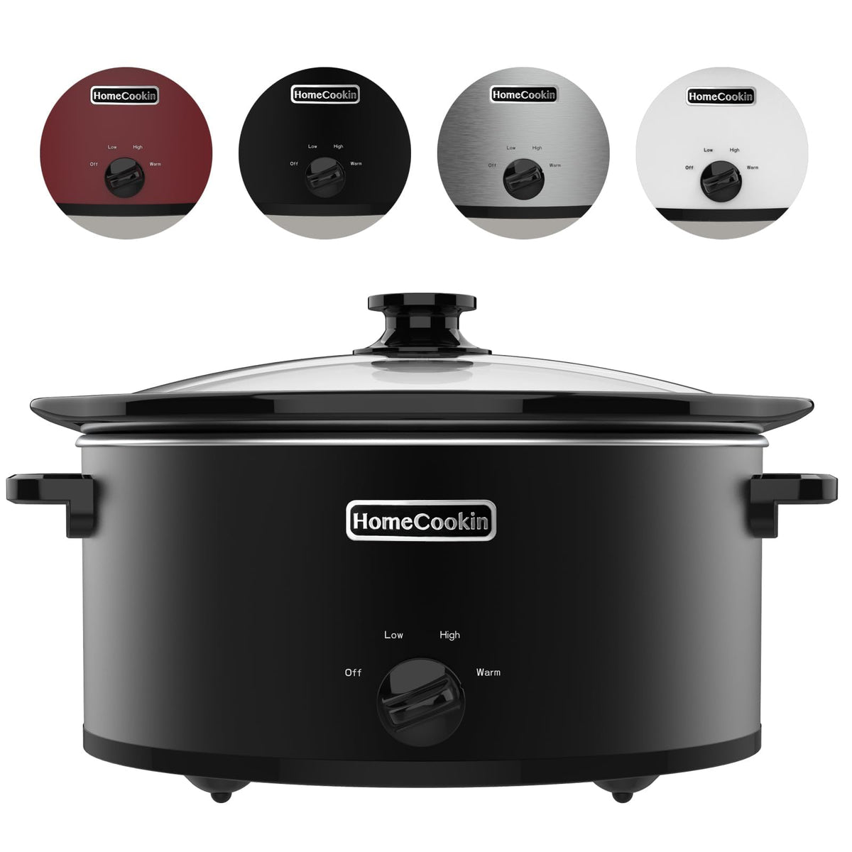 7 Quart Oval Manual Slow Cooker with 3 Cooking Settings J238
