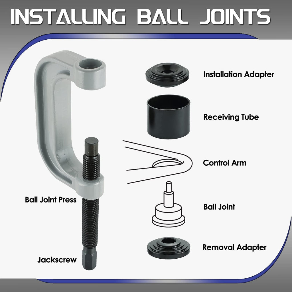 10 Pc Ball Joint Press Kit U Joint Removal Tool with Adapters E280