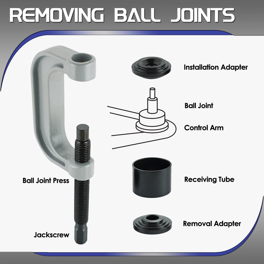 10 Pc Ball Joint Press Kit U Joint Removal Tool with Adapters E280
