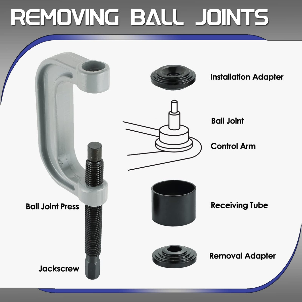 10 Pc Ball Joint Press Kit U Joint Removal Tool with Adapters E280