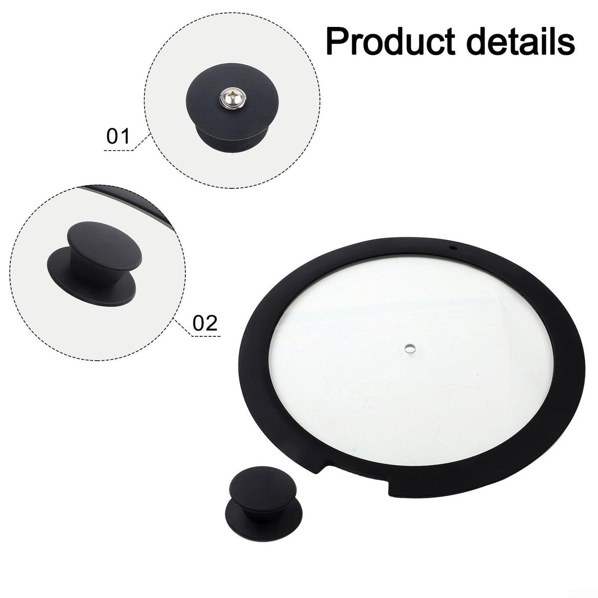 Silicone Pot Lid With Tempered Glass M999