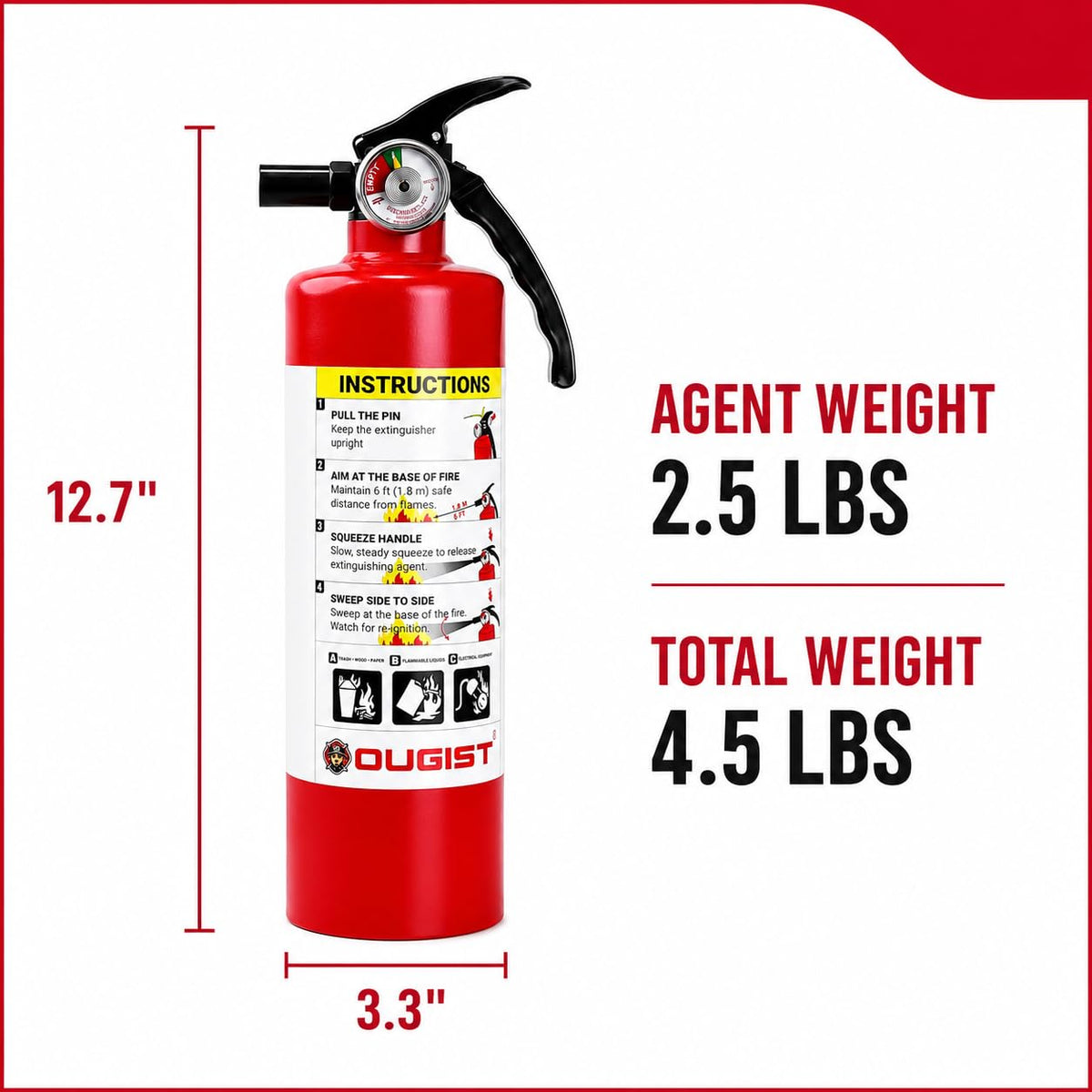 2.5 lb Dry Chemical ABC Fire Extinguisher, 2 Pack R34825