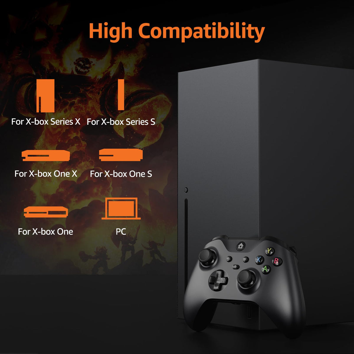 Wired Controller with 3.5mm Audio Jack Dual Vibration Black T7402