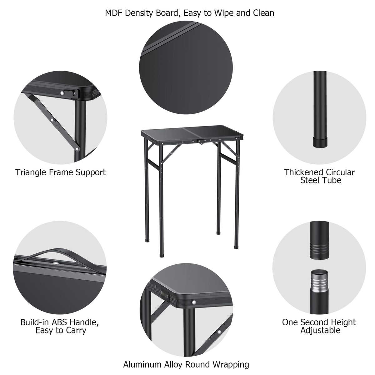 Folding Camping Table 3 Adjustable Height K27633