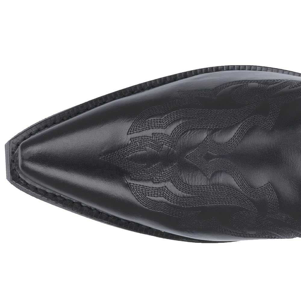 Black Mid Calf Pull On Boots X293
