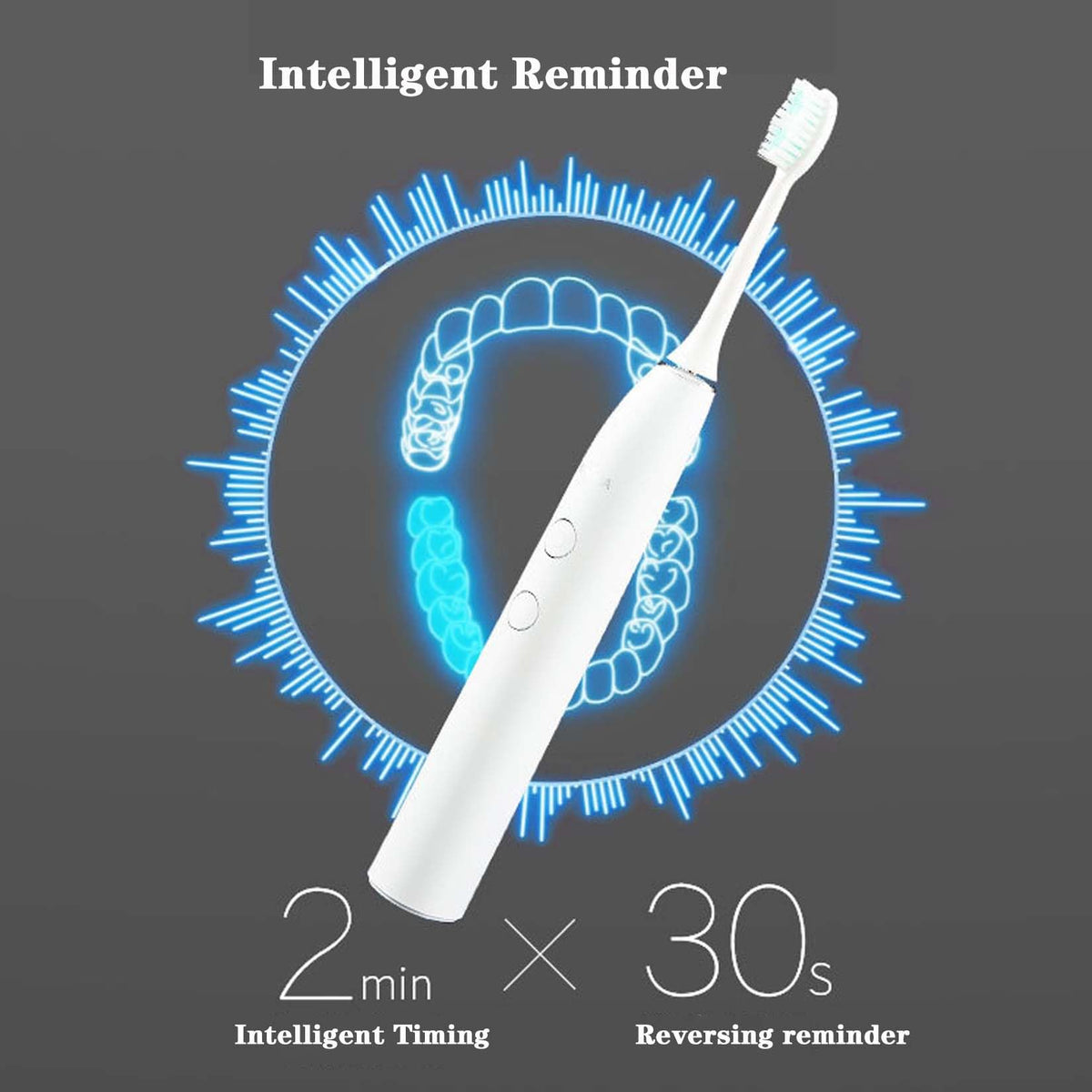 Sonic Electric Toothbrush, 5 Modes, 2-Minute Timer, 4 Brush Heads W684