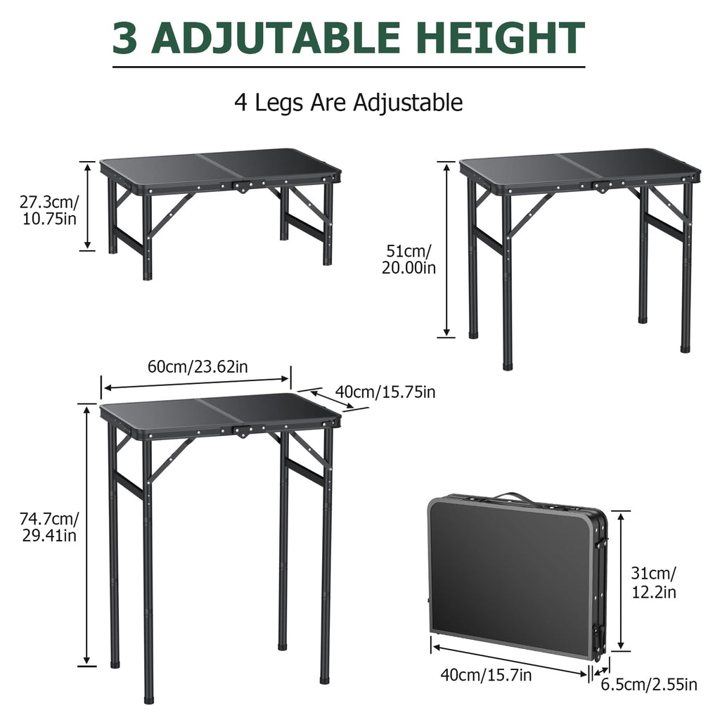 Folding Camping Table 3 Adjustable Height K27633