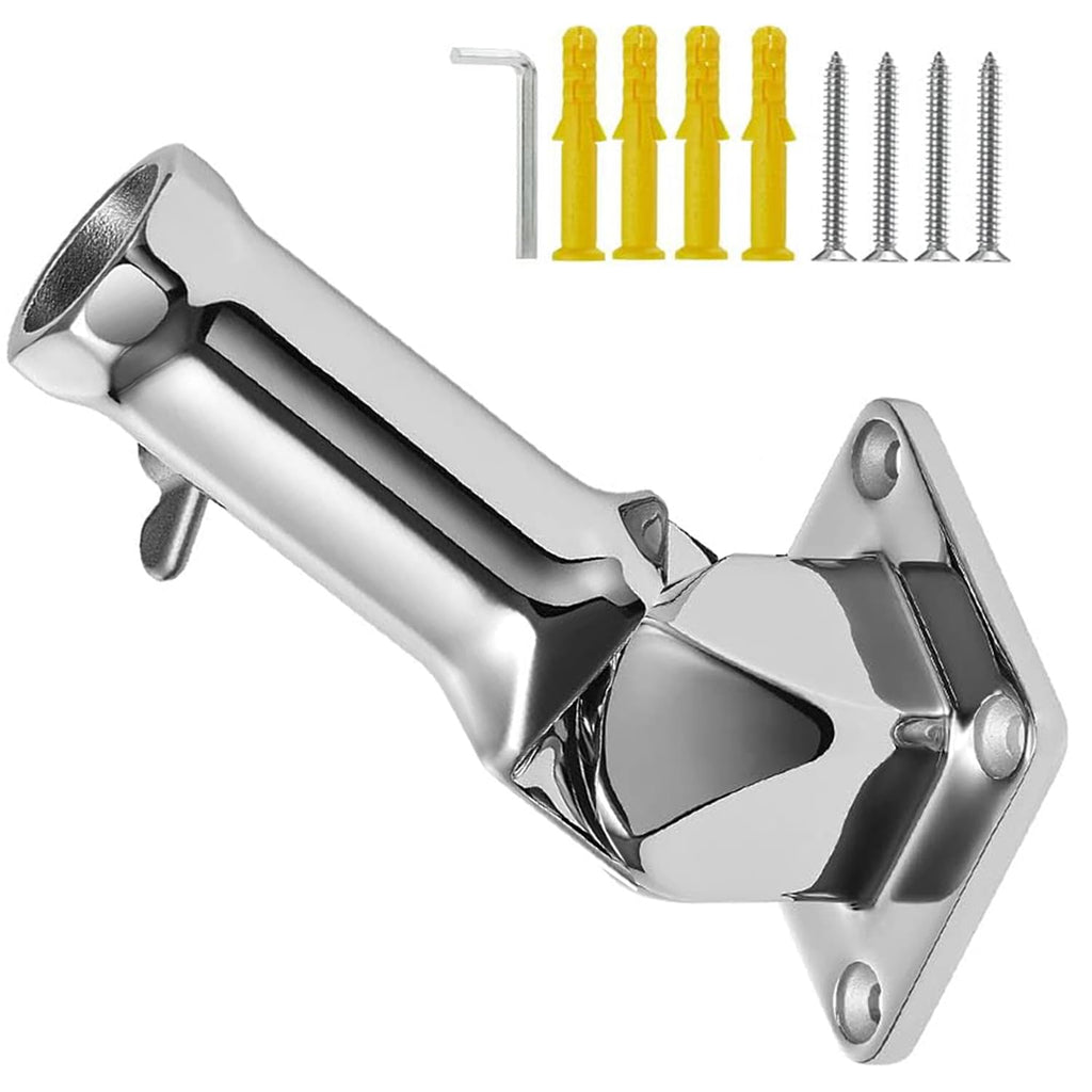 Heavy Duty 304 Stainless Steel Adjustable Flag Pole Holder O754375