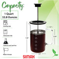 1 Liter Dishwasher Safe Borosilicate Glass French Press M77167