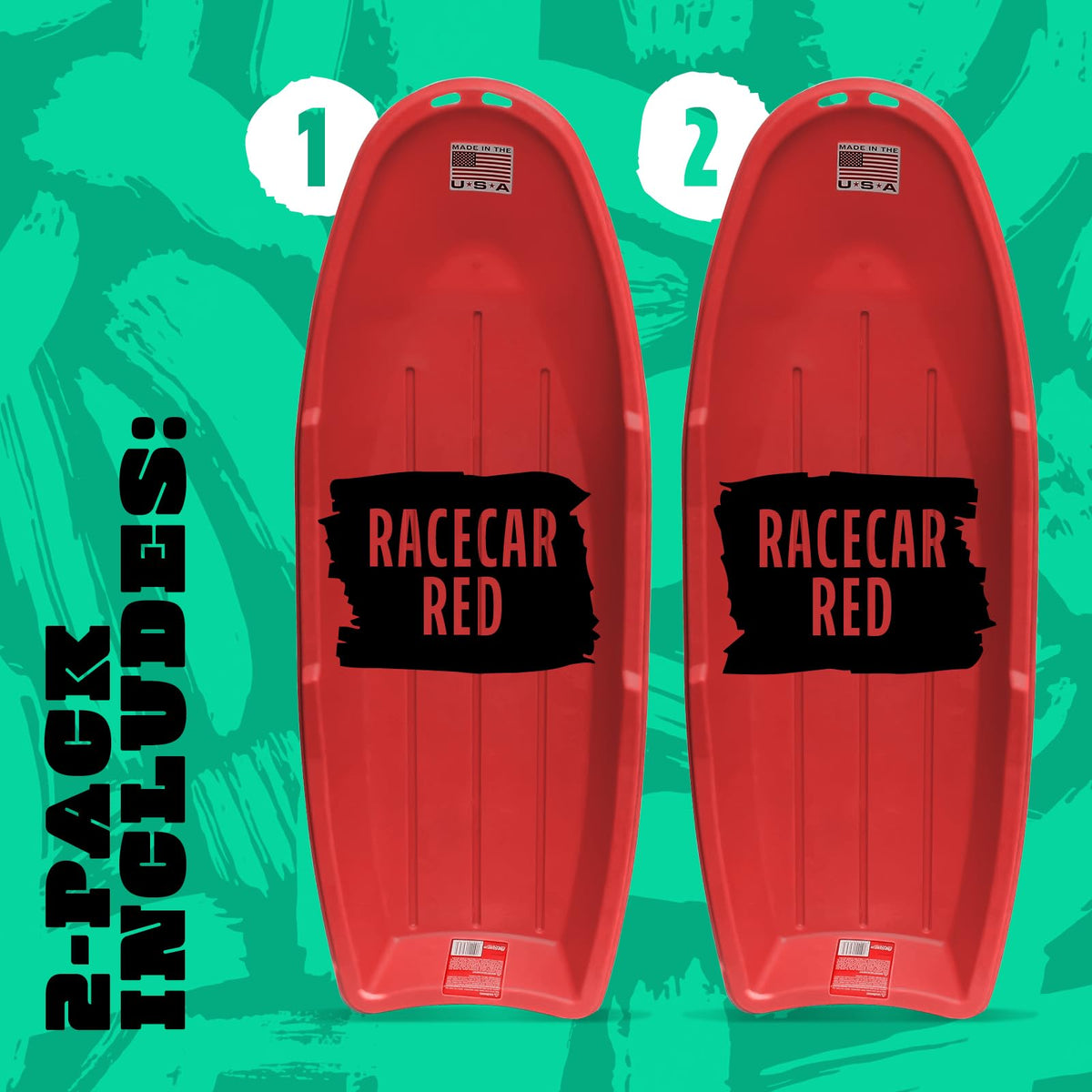 Red 48 Inch Plastic Toboggan Snow Sled O986