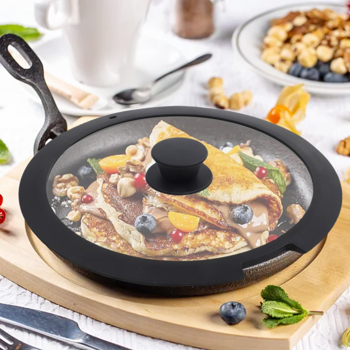 Silicone Pot Lid With Tempered Glass M999