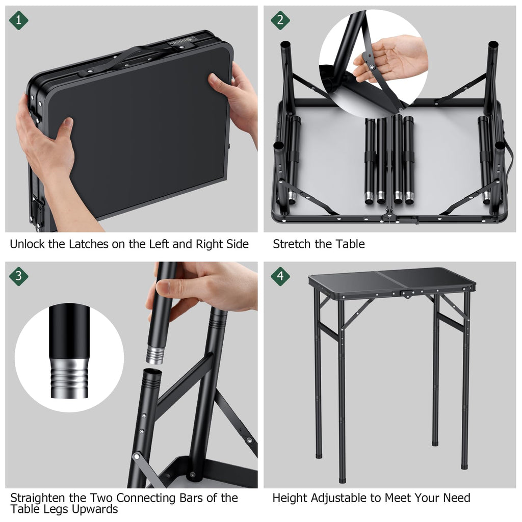 Folding Camping Table 3 Adjustable Height K27633