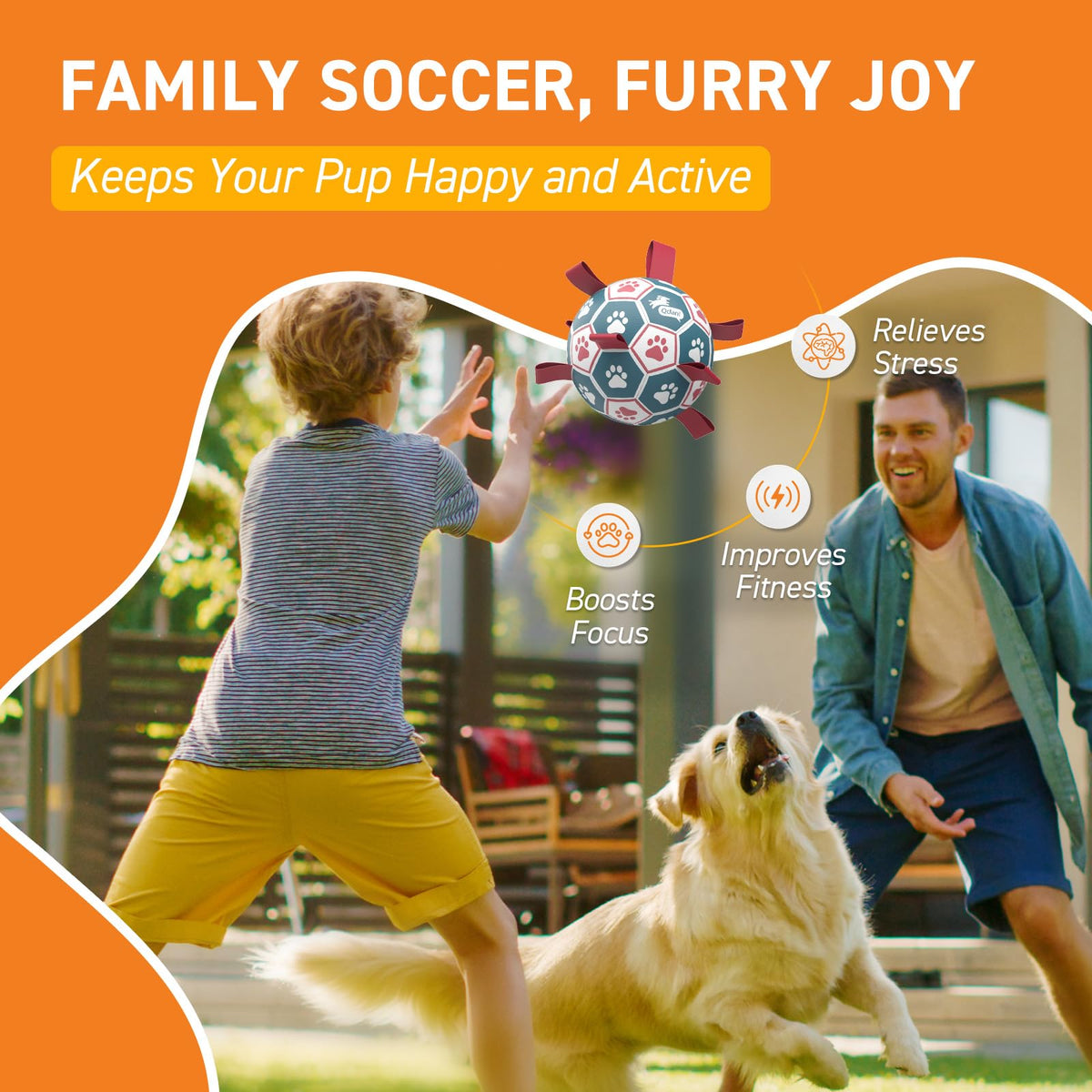 6 Inch Dog Soccer Ball with Straps Q636787
