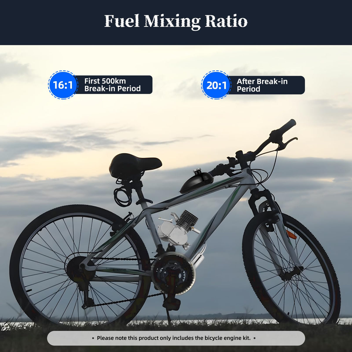 100CC 2 Stroke Bicycle Engine Kit with CDI Ignition and 36-Tooth Sprocket Z243
