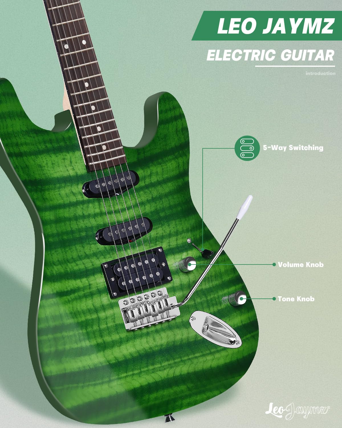 39" Full Size SSH Electric Guitar Starter Kit with Amp N116192
