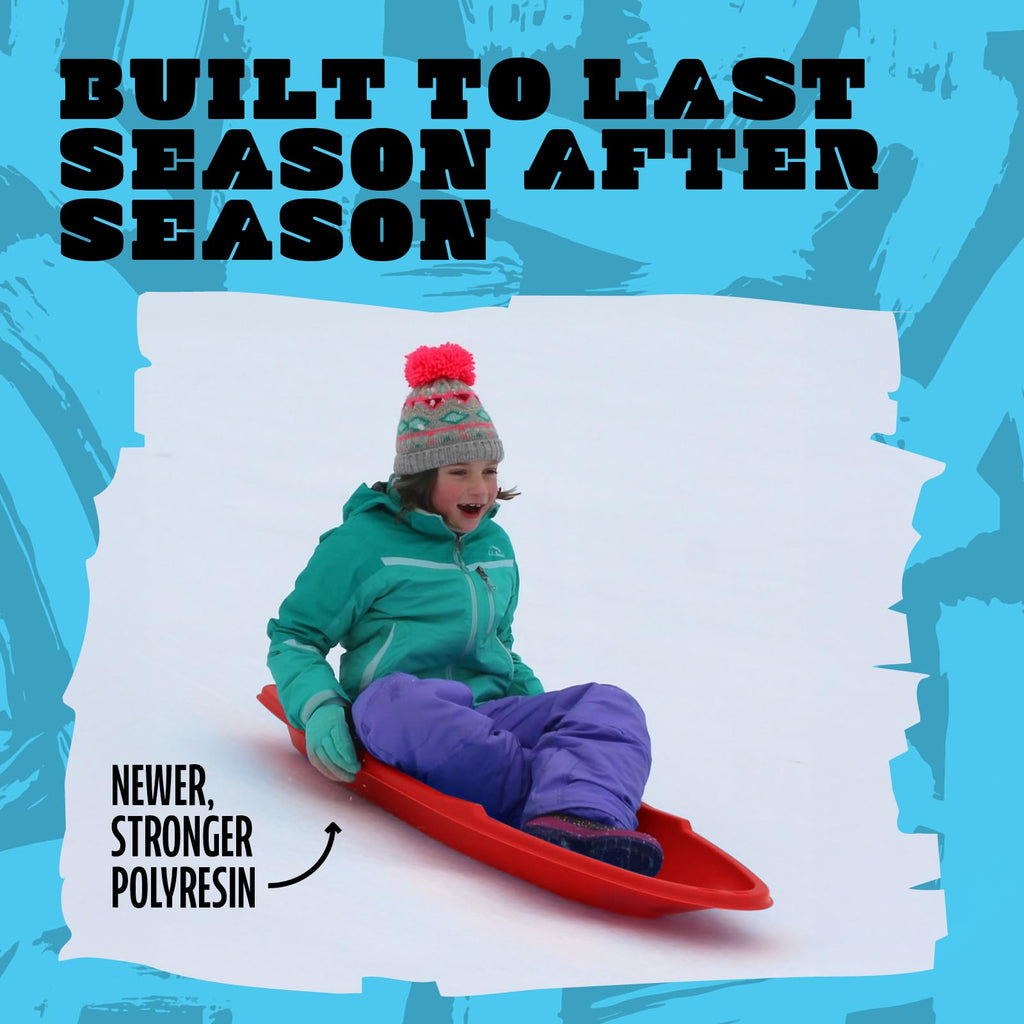 Red 48 Inch Plastic Toboggan Snow Sled O986