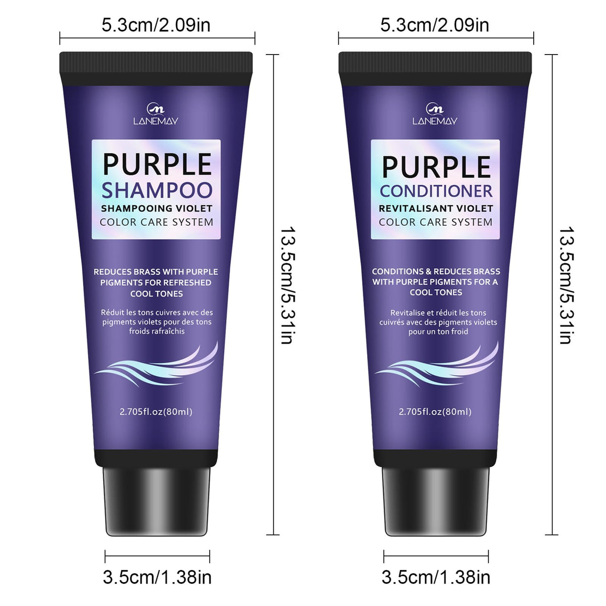 SLS Free Unscented Brass Reducing Shampoo and Conditioner Set 5.29 oz 2 Piece V7917