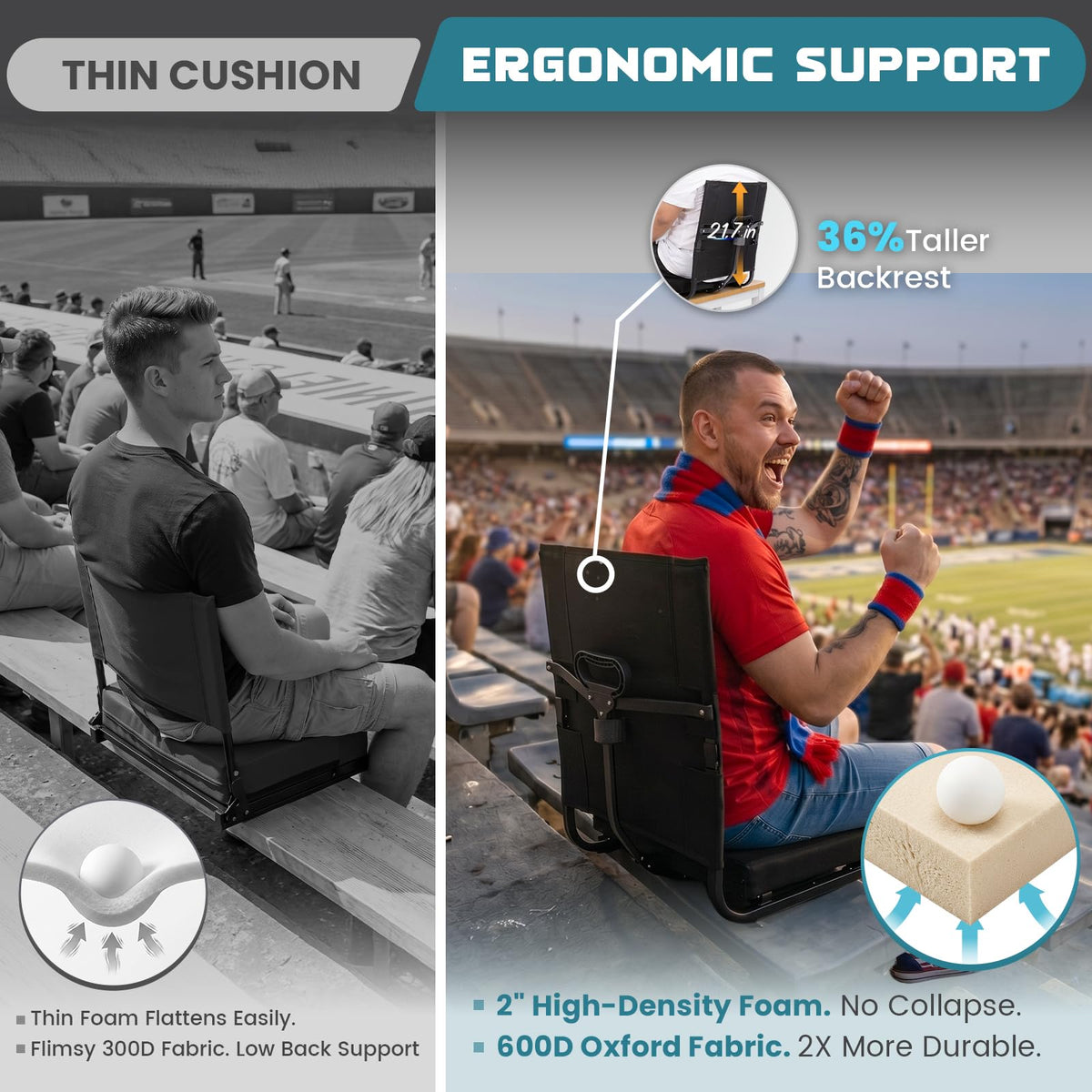 Folding Stadium Seat with Back Support I52091