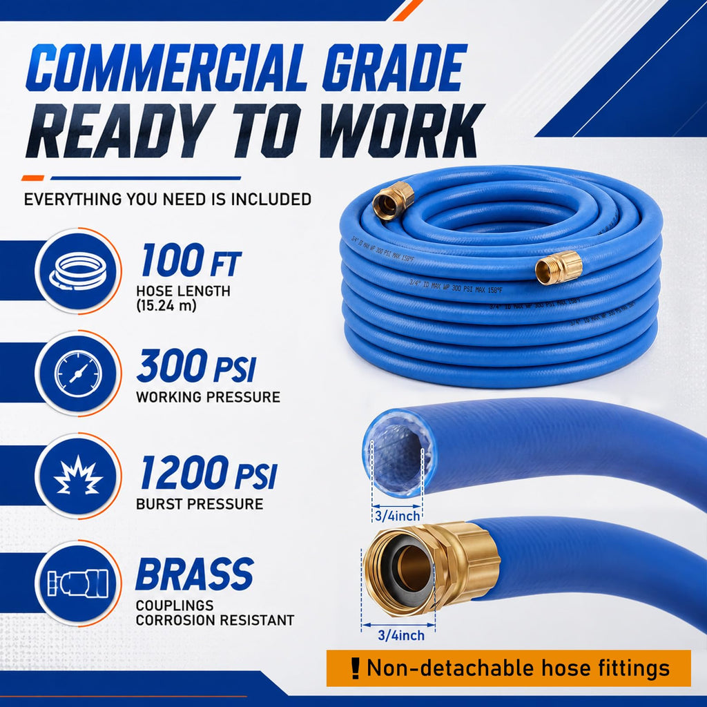 3/4" x 100 ft Lightweight Flexible Garden Hose V6693