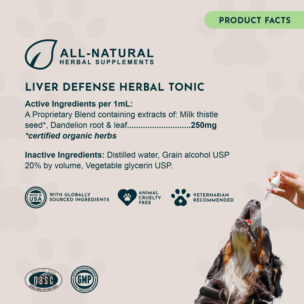 Liquid Liver Support Supplement for Dogs & Cats 2 Fl Oz J666