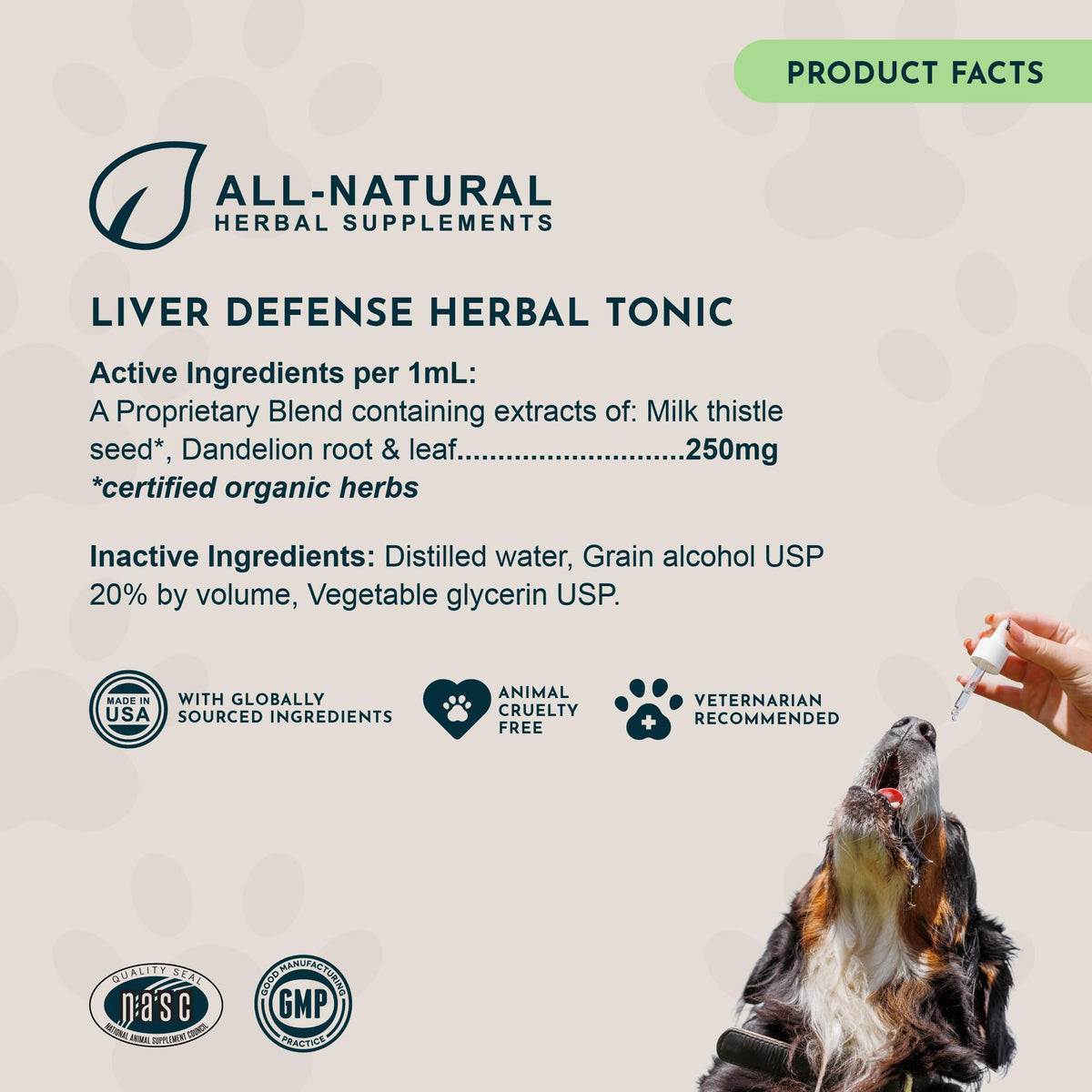 Liquid Liver Support Supplement for Dogs & Cats 2 Fl Oz J666