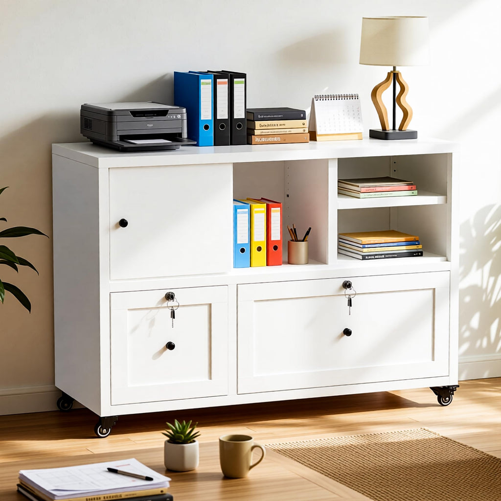 2 Drawer Mobile File Cabinet with Lock N22575