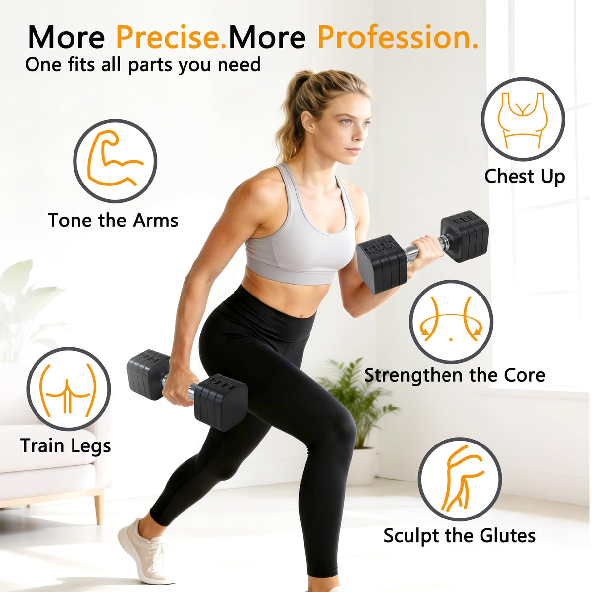Adjustable Dumbbell Set of 2, 20 LB O709