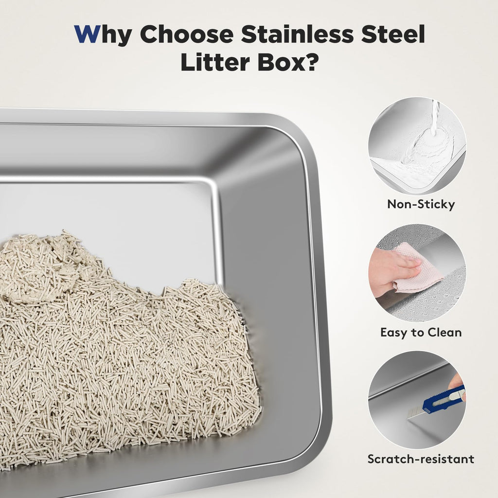 Stainless Steel Enclosed Cat Litter Box with Lid S574