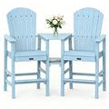 Blue Set of 2 Tall Adirondack Chairs with Dual Trays I7580
