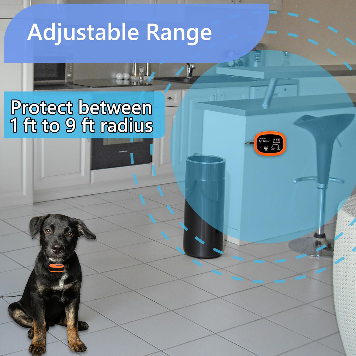 Wireless Indoor Electric Pet Barrier for 2 Dogs J669652