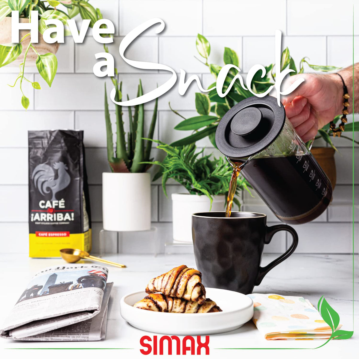 1 Liter Dishwasher Safe Borosilicate Glass French Press M77167