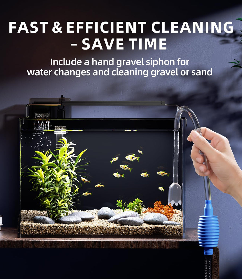 5 Gallon Rimless Glass Aquarium Starter Kit with Filter Light Lid V59705