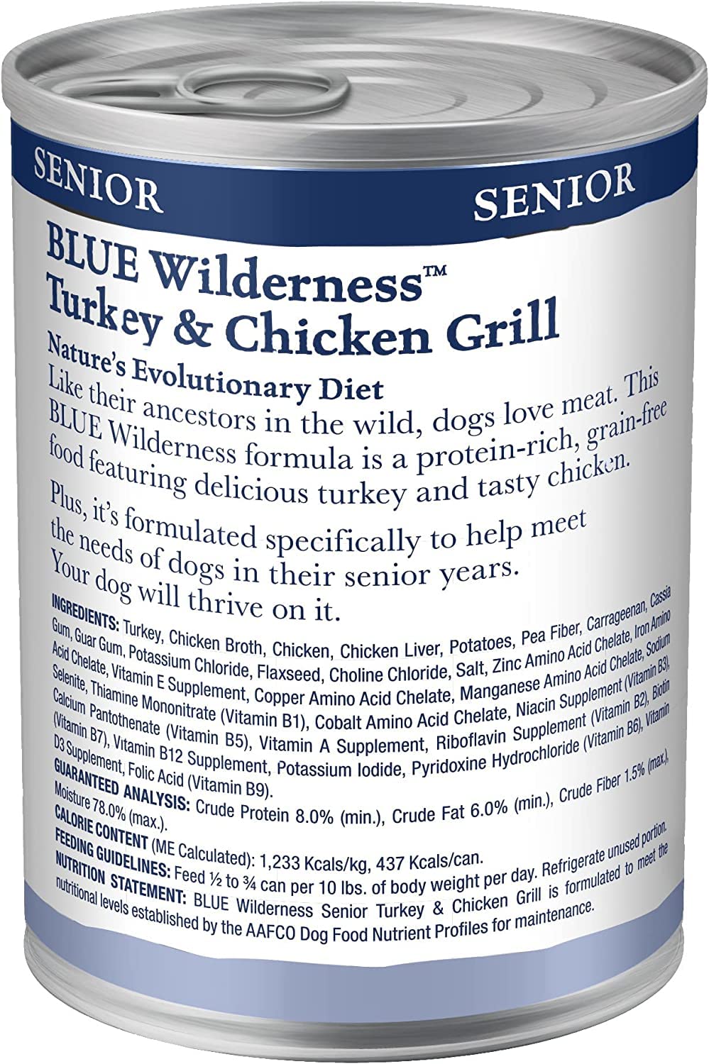 High Protein Wet Food for Senior Dogs, Turkey & Chicken, 12.5-oz Cans, Pack of 24 W5790