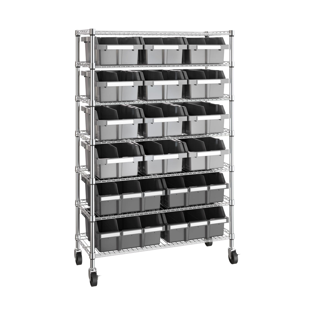 7-Tier 16-Bin Steel Wire Shelving Rack R179830