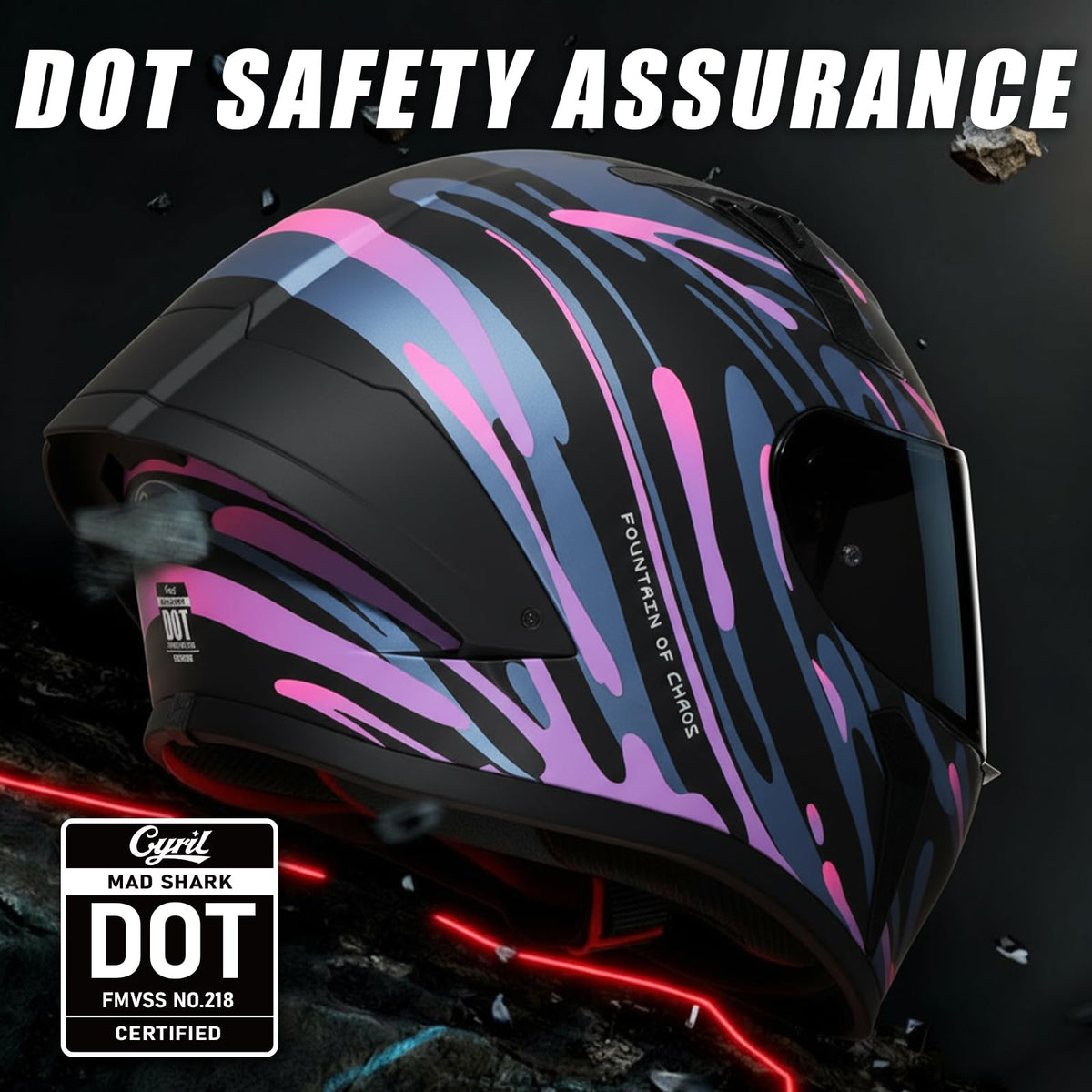 Full Face Motorcycle Helmet DOT Approved C894780