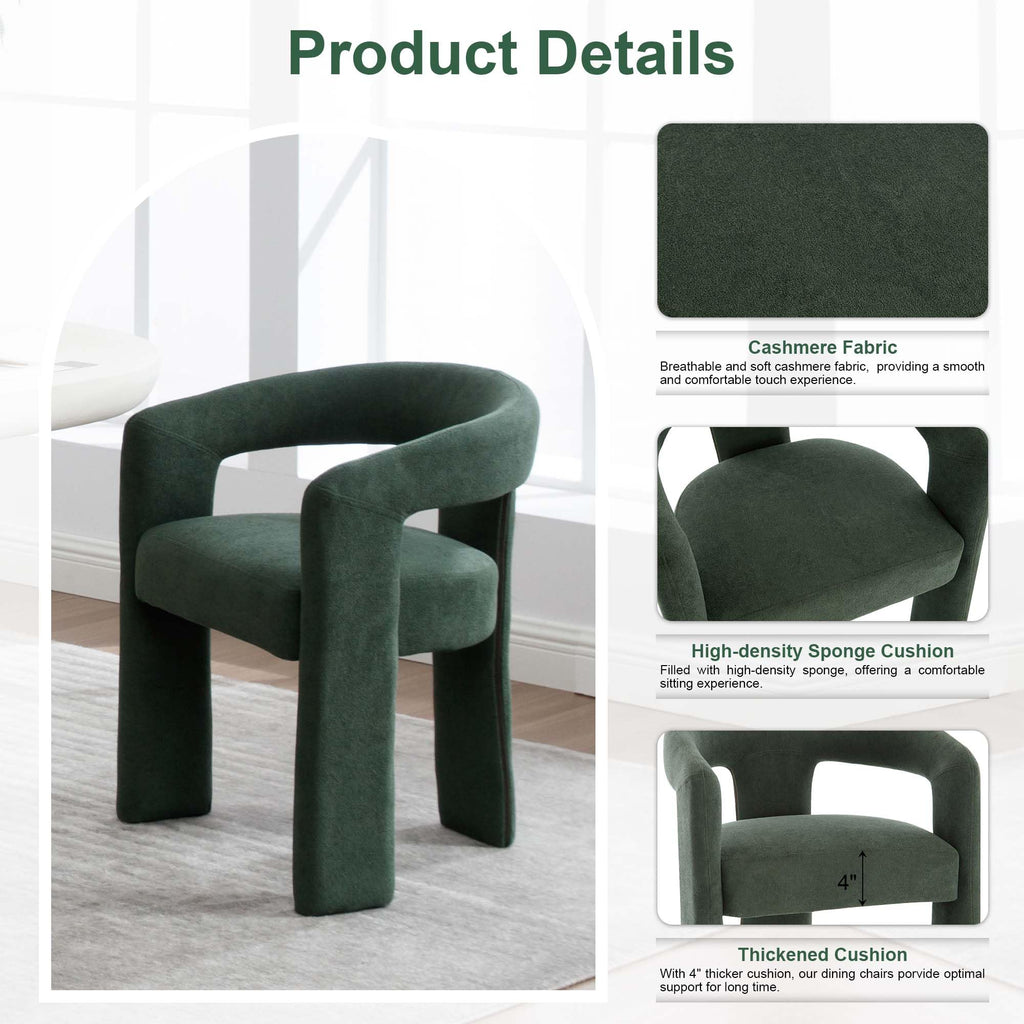 Green Upholstered Dining Chairs Set of 2 I7618